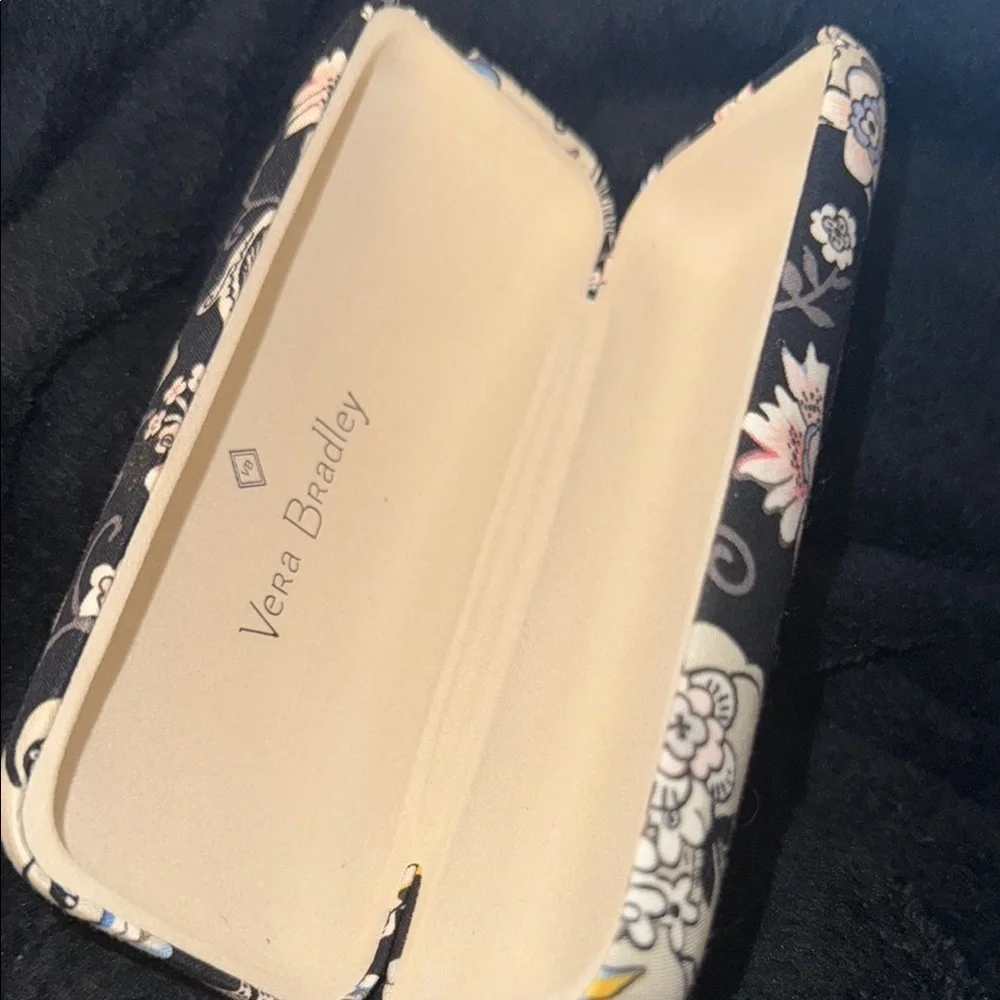 Vera Bradley Black and Cream Floral Cosmetic Bag